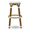 Baxton Studio Joelle Grey and White Bamboo Style Stackable Bistro Bar Stool 150-8982